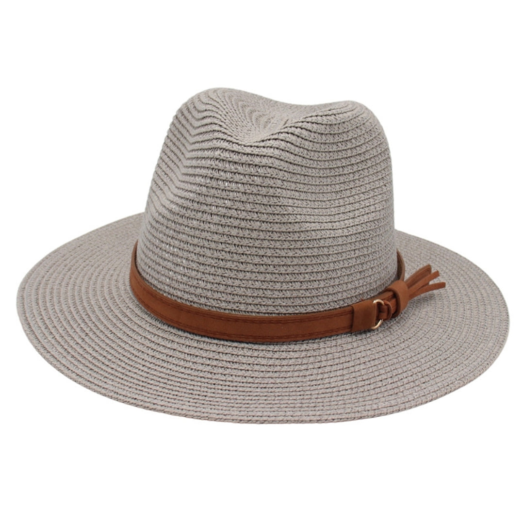 Panama Hat Straw Weaving UV Protection Men Women Foldable Anti Sun Cap for Beach Image 4
