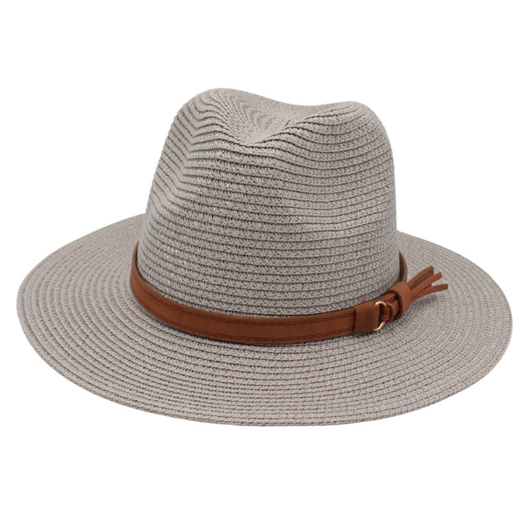 Panama Hat Straw Weaving UV Protection Men Women Foldable Anti Sun Cap for Beach Image 1