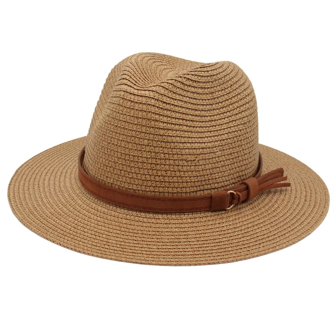 Panama Hat Straw Weaving UV Protection Men Women Foldable Anti Sun Cap for Beach Image 4