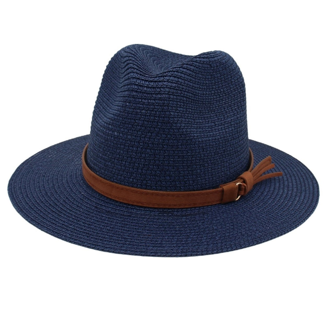 Panama Hat Straw Weaving UV Protection Men Women Foldable Anti Sun Cap for Beach Image 1