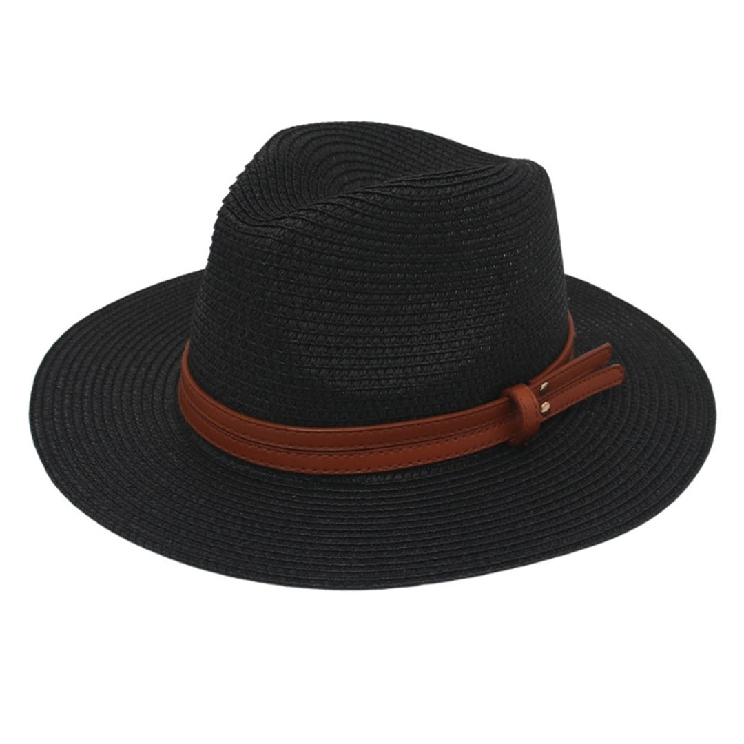 Panama Hat Straw Weaving Folding Men Women Anti Sun Waterproof Travel Cap for Beach Image 2