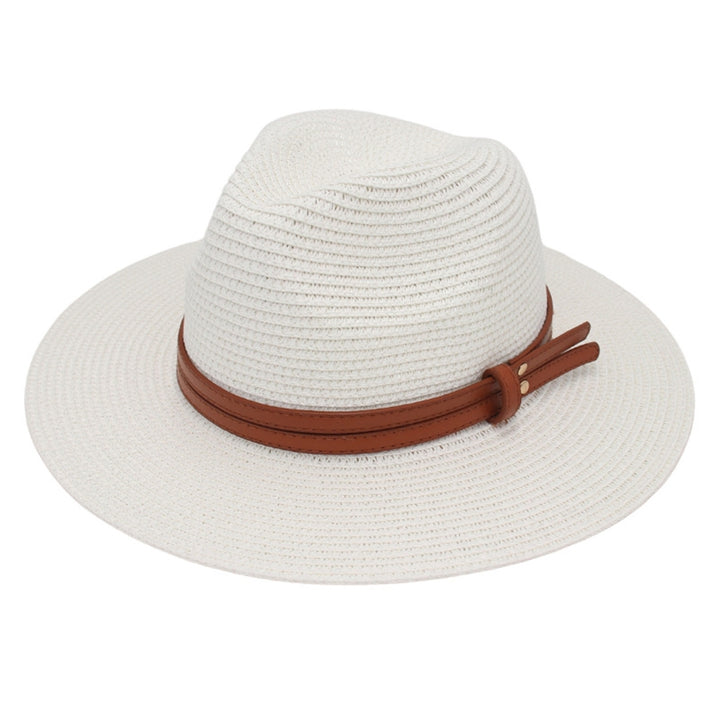 Panama Hat Straw Weaving Folding Men Women Anti Sun Waterproof Travel Cap for Beach Image 3