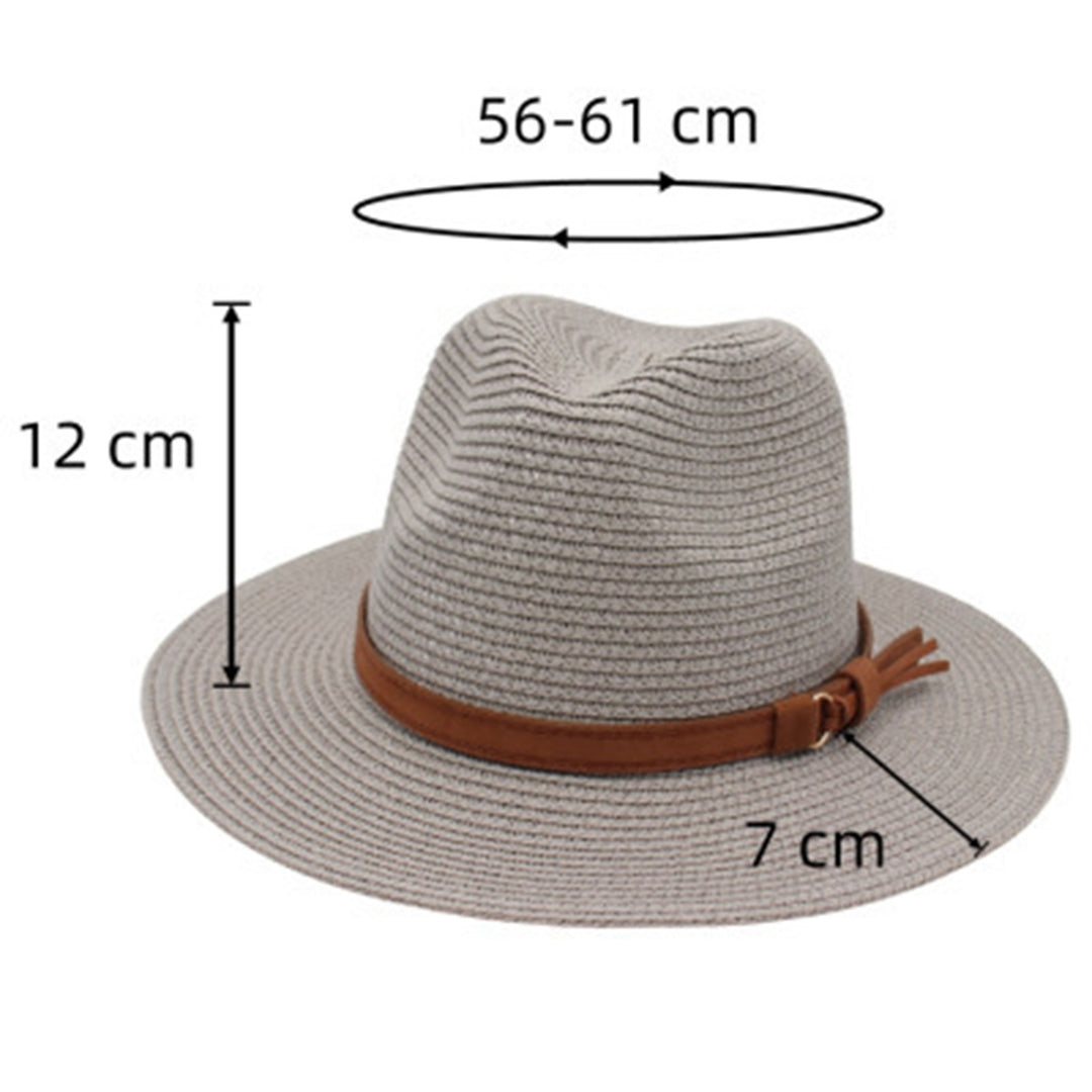 Panama Hat Straw Weaving UV Protection Men Women Foldable Anti Sun Cap for Beach Image 12
