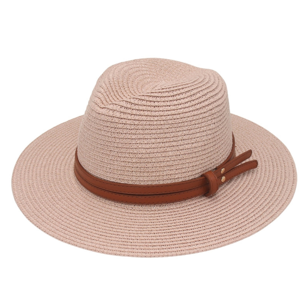 Panama Hat Straw Weaving Folding Men Women Anti Sun Waterproof Travel Cap for Beach Image 4