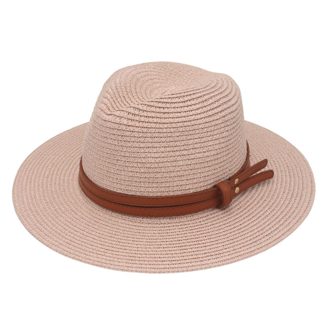 Panama Hat Straw Weaving Folding Men Women Anti Sun Waterproof Travel Cap for Beach Image 1