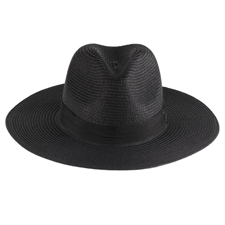 Beach Sun Hat Straw Braid UV Protection Men Women Waterproof Anti Sun Boater Hat for Beach Image 1