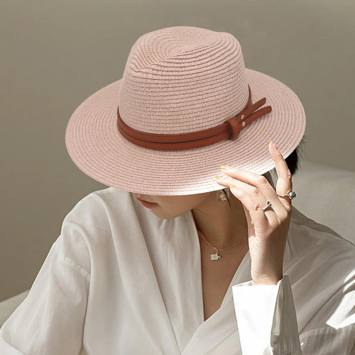 Panama Hat Straw Weaving Folding Men Women Anti Sun Waterproof Travel Cap for Beach Image 7