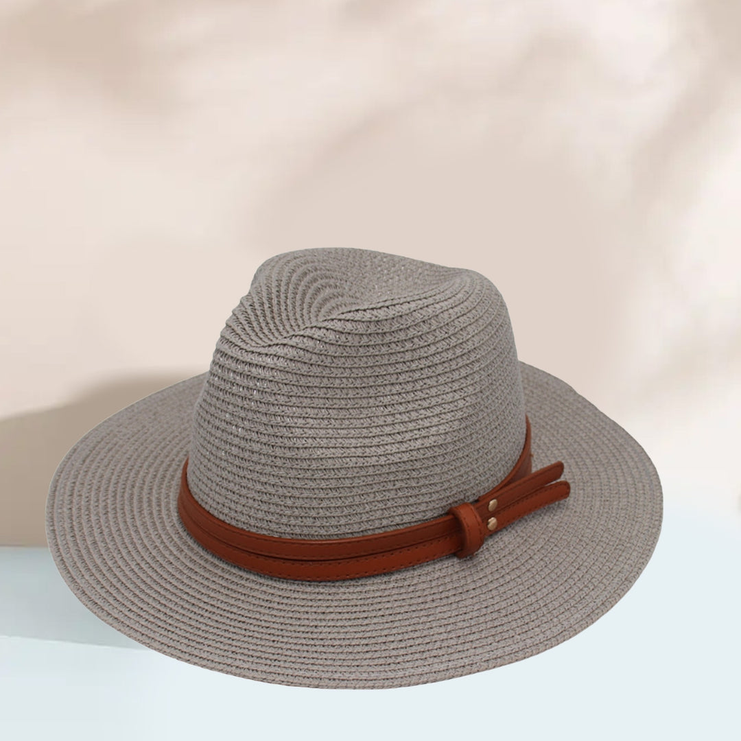 Panama Hat Straw Weaving Folding Men Women Anti Sun Waterproof Travel Cap for Beach Image 9