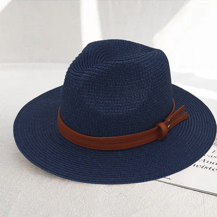 Panama Hat Straw Weaving Folding Men Women Anti Sun Waterproof Travel Cap for Beach Image 11