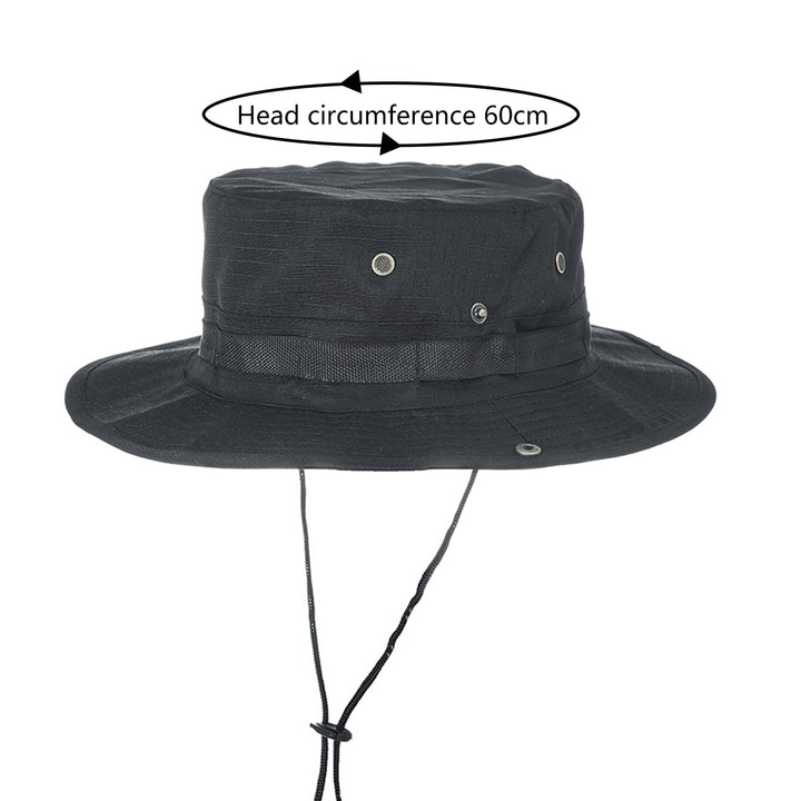Benny Hat Unisex Flat-top Fasten String Camouflage Print Fisherman Hat Jungle Headwear Image 6
