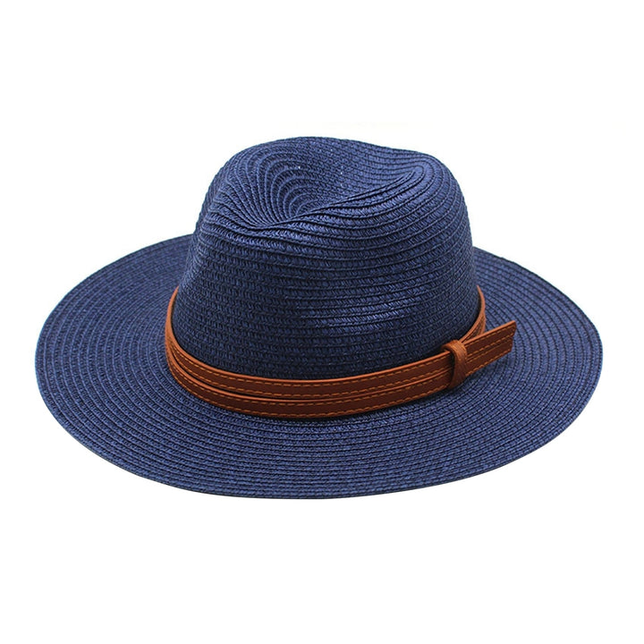 Panama Hat UV Protection Unisex Deep Wide Brim Sunshade Sun Cap Beachwear Image 3