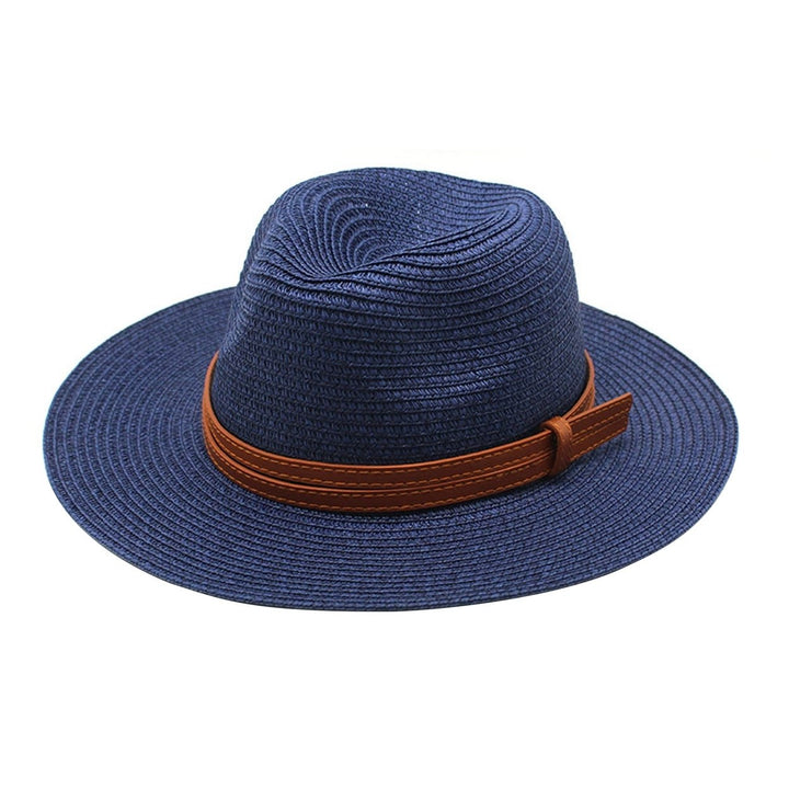 Panama Hat UV Protection Unisex Deep Wide Brim Sunshade Sun Cap Beachwear Image 1