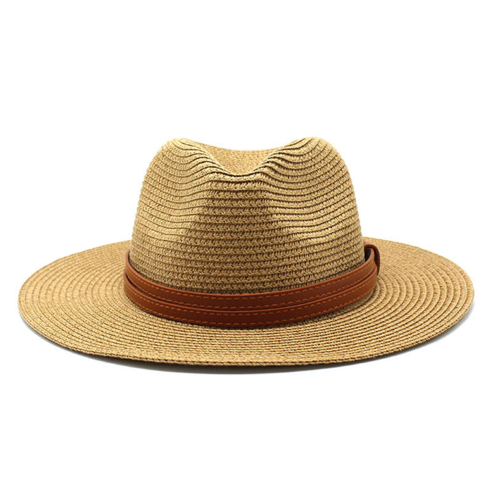 Panama Hat UV Protection Unisex Deep Wide Brim Sunshade Sun Cap Beachwear Image 4