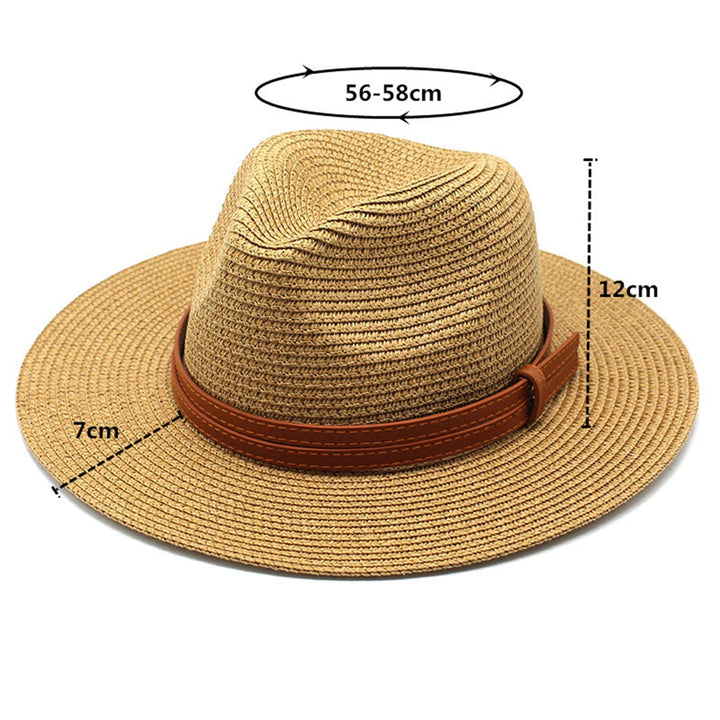 Panama Hat UV Protection Unisex Deep Wide Brim Sunshade Sun Cap Beachwear Image 8