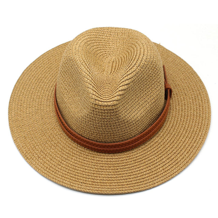 Panama Hat UV Protection Unisex Deep Wide Brim Sunshade Sun Cap Beachwear Image 10