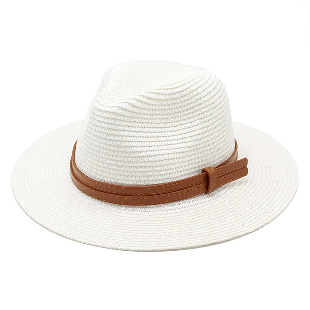 Panama Hat UV Protection Unisex Deep Wide Brim Sunshade Sun Cap Beachwear Image 12