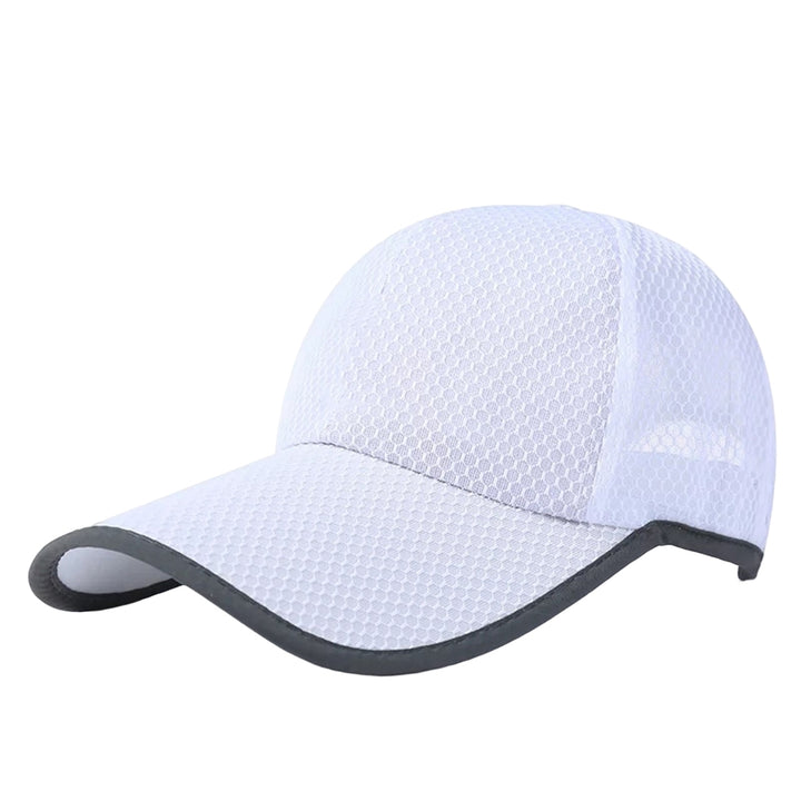 Baseball Cap Curved Brim UV Resistant Polyester Men Outdoor Baseball Mesh Hat Solid Anti-UV Cap Camping Supplies Image 3