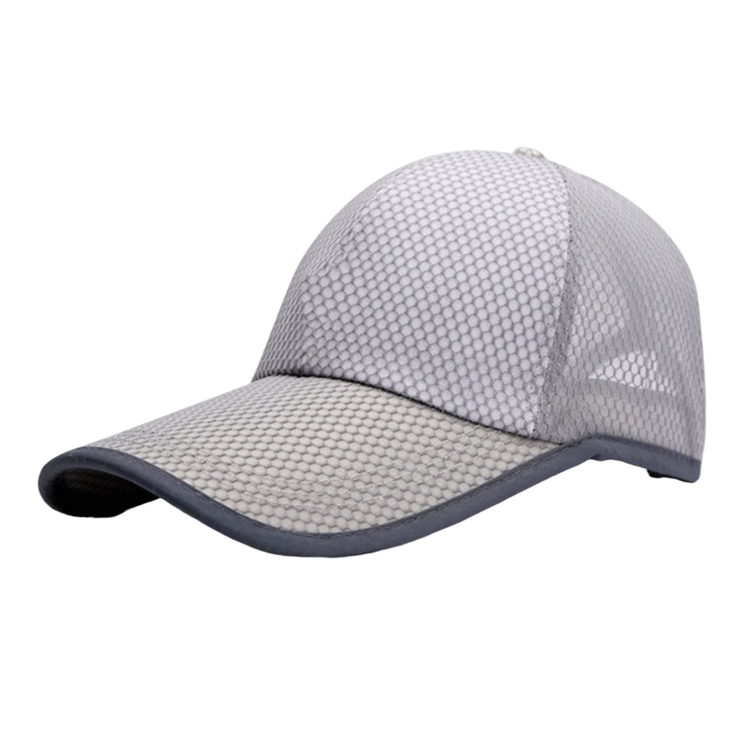 Baseball Cap Curved Brim UV Resistant Polyester Men Outdoor Baseball Mesh Hat Solid Anti-UV Cap Camping Supplies Image 4