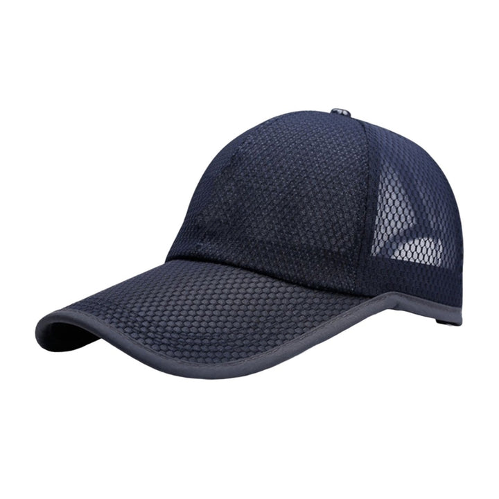 Baseball Cap Curved Brim UV Resistant Polyester Men Outdoor Baseball Mesh Hat Solid Anti-UV Cap Camping Supplies Image 1