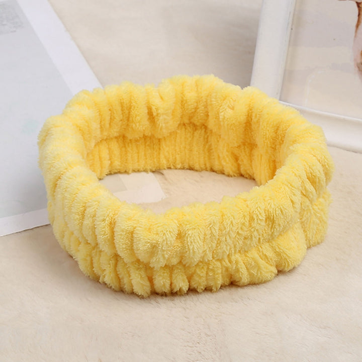 3Pcs/Set Bright Color Fluffy Makeup Headband High Elasticity Coral Fleece Hair Band Wristbands Hair Accessories Image 9