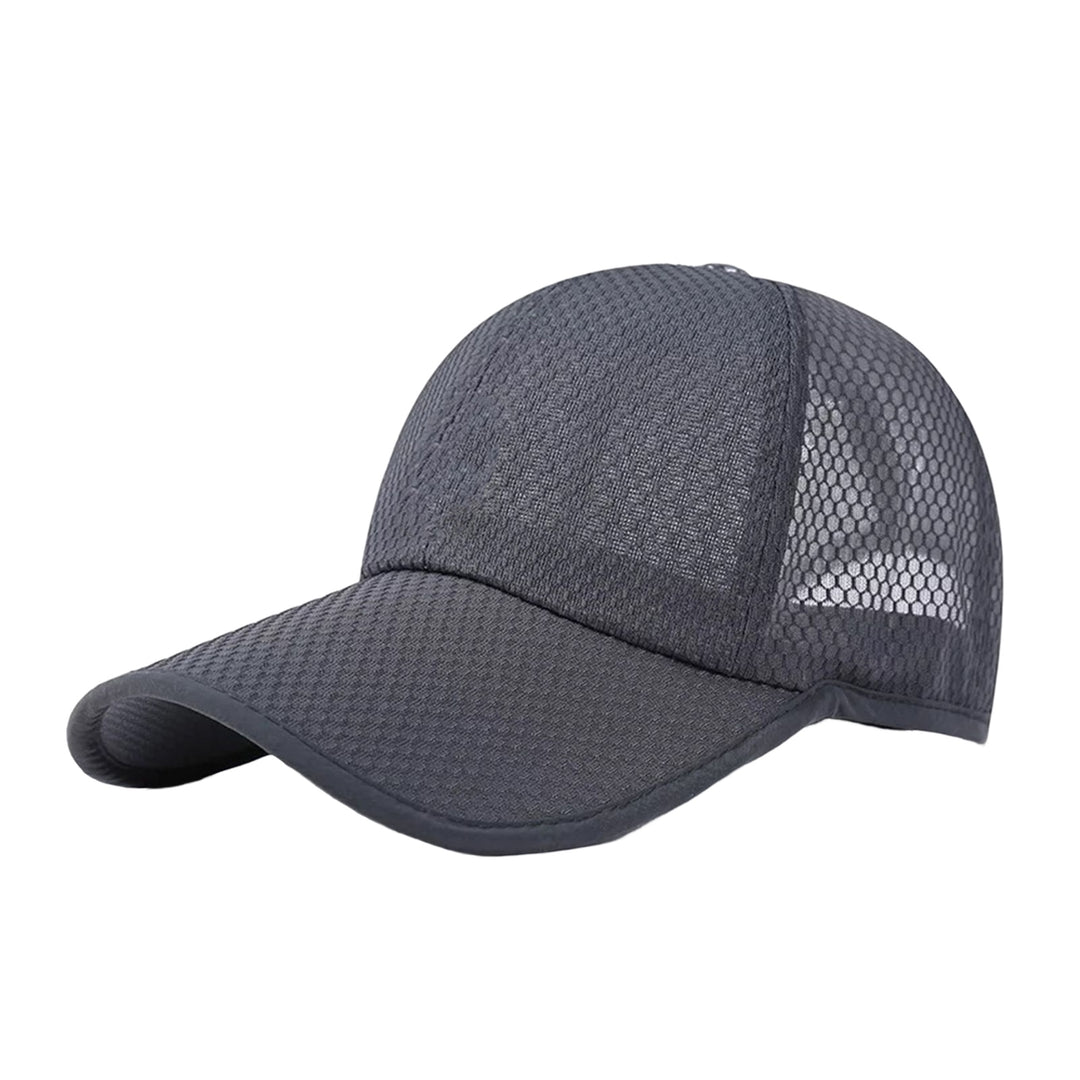 Baseball Cap Curved Brim UV Resistant Polyester Men Outdoor Baseball Mesh Hat Solid Anti-UV Cap Camping Supplies Image 6