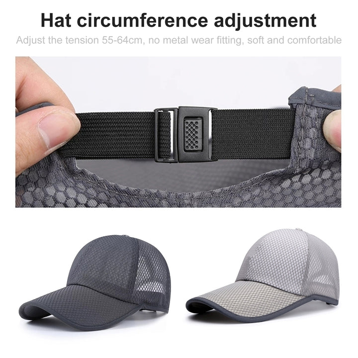 Baseball Cap Curved Brim UV Resistant Polyester Men Outdoor Baseball Mesh Hat Solid Anti-UV Cap Camping Supplies Image 12