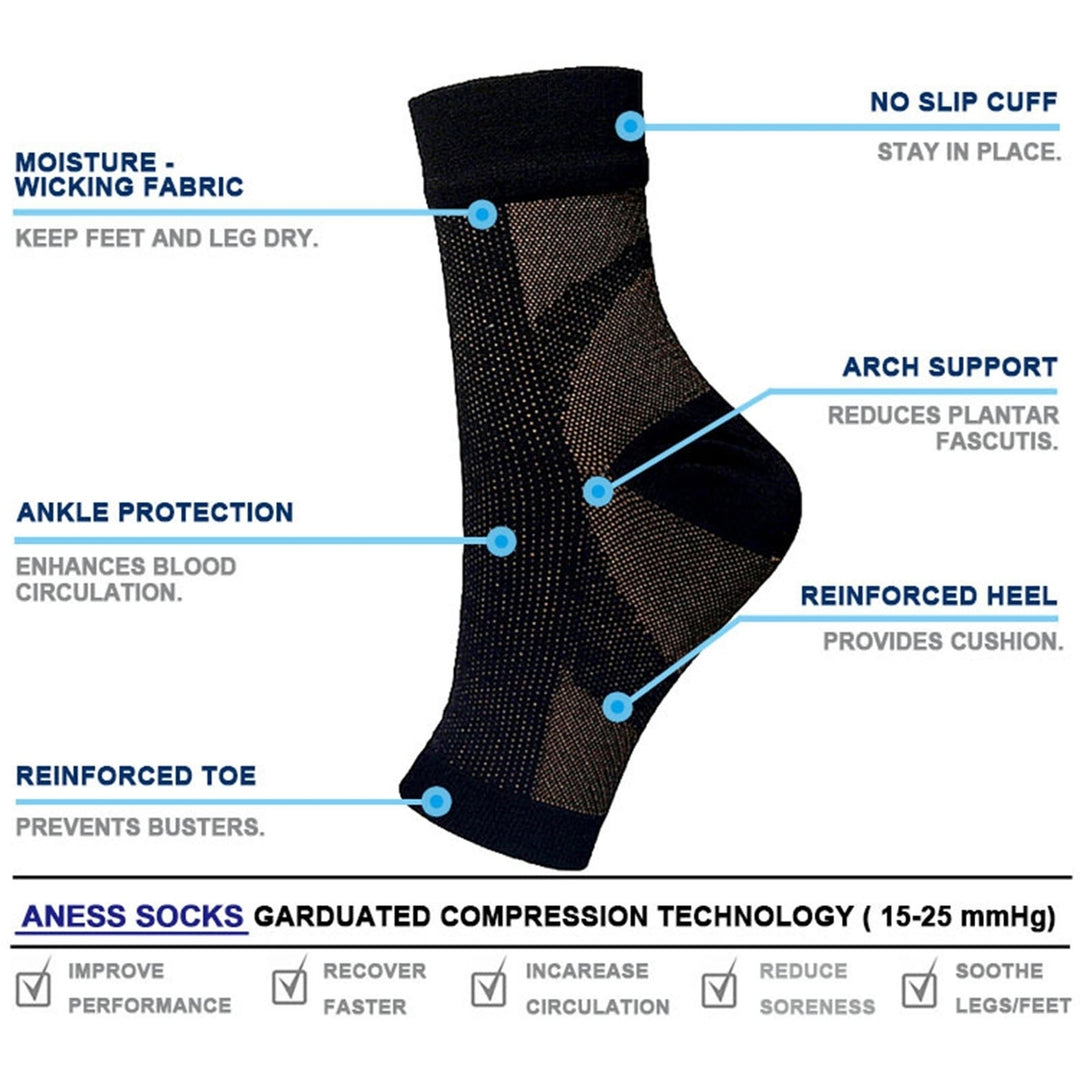 Sports Socks Moisture-wicking Fabric Sweat Absorption Ankle Protection Anti-fatigue Compression Socks Foot Fitness Image 12