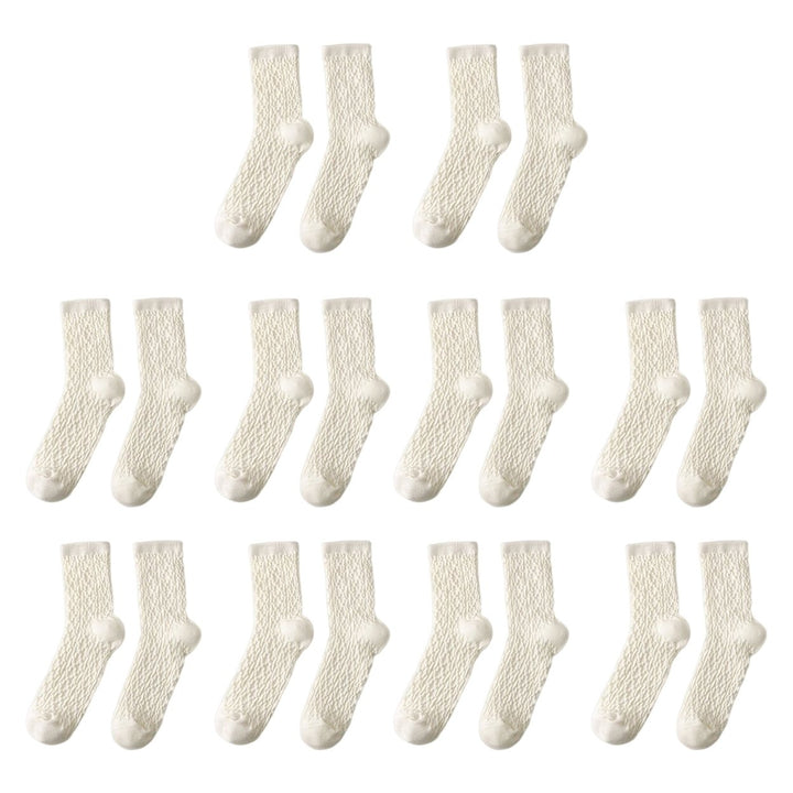 10 Pairs Women Stocking Solid Color Breathable Cotton Candy Color Rough Surface Ankle Socks Daily Clothes Image 2