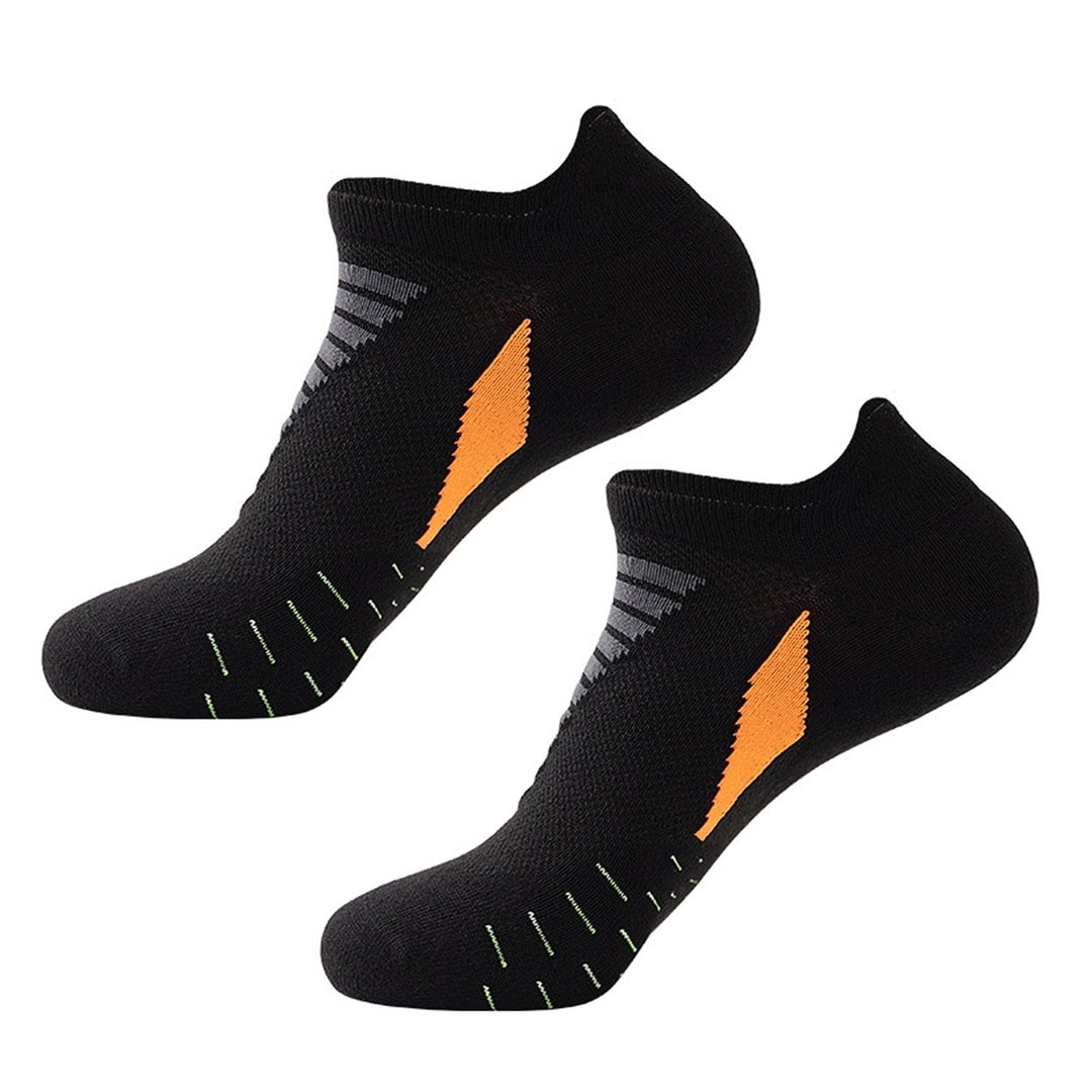 Men Sock Color Block Stretch Summer Contrast Color Sweat-wicking Socks for Running Image 1