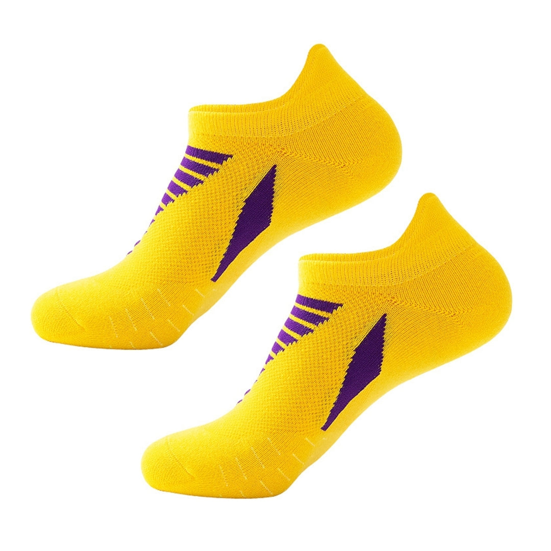 Men Sock Color Block Stretch Summer Contrast Color Sweat-wicking Socks for Running Image 1