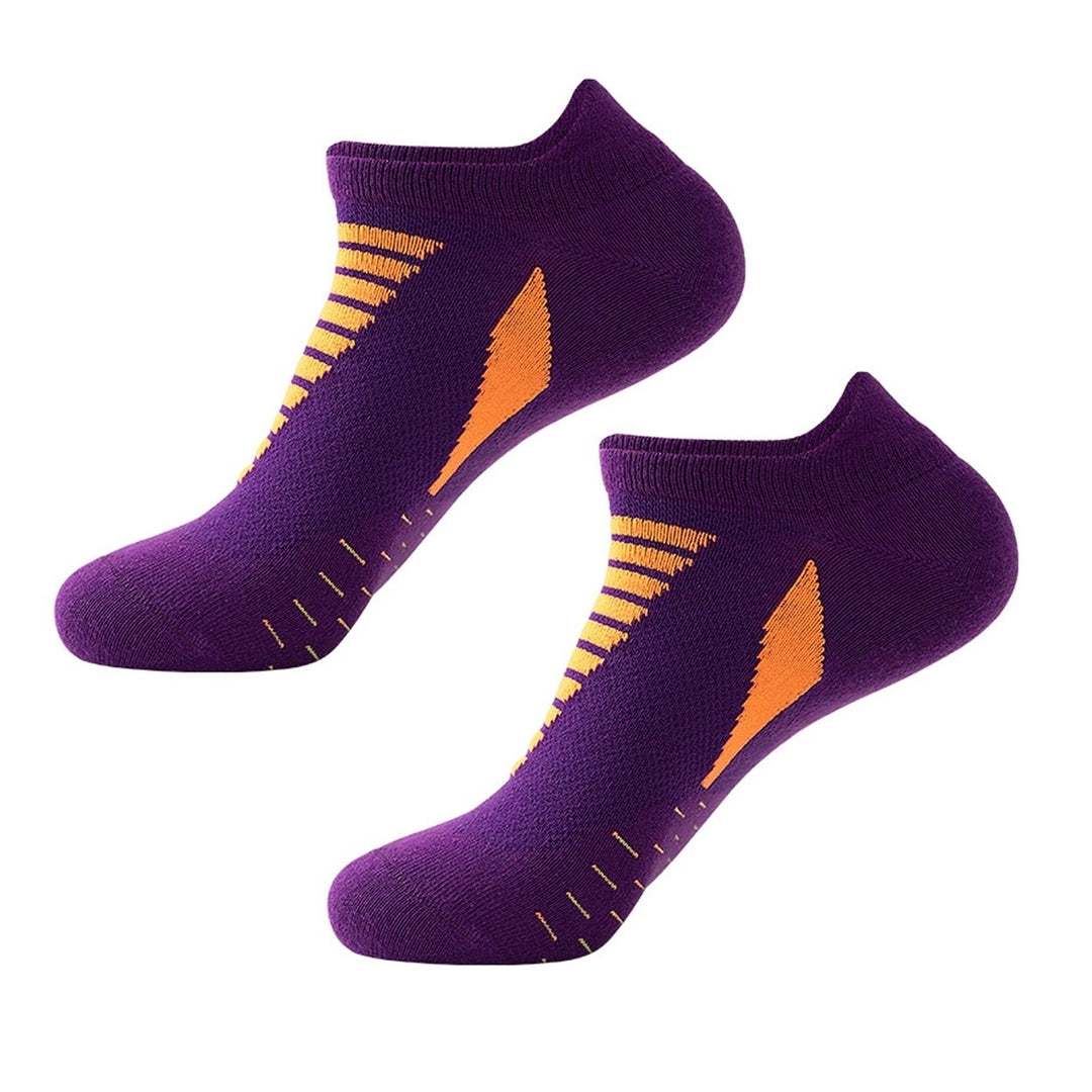 Men Sock Color Block Stretch Summer Contrast Color Sweat-wicking Socks for Running Image 1