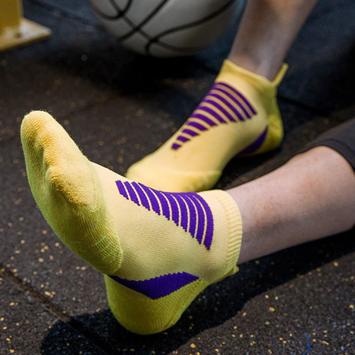 Men Sock Color Block Stretch Summer Contrast Color Sweat-wicking Socks for Running Image 8