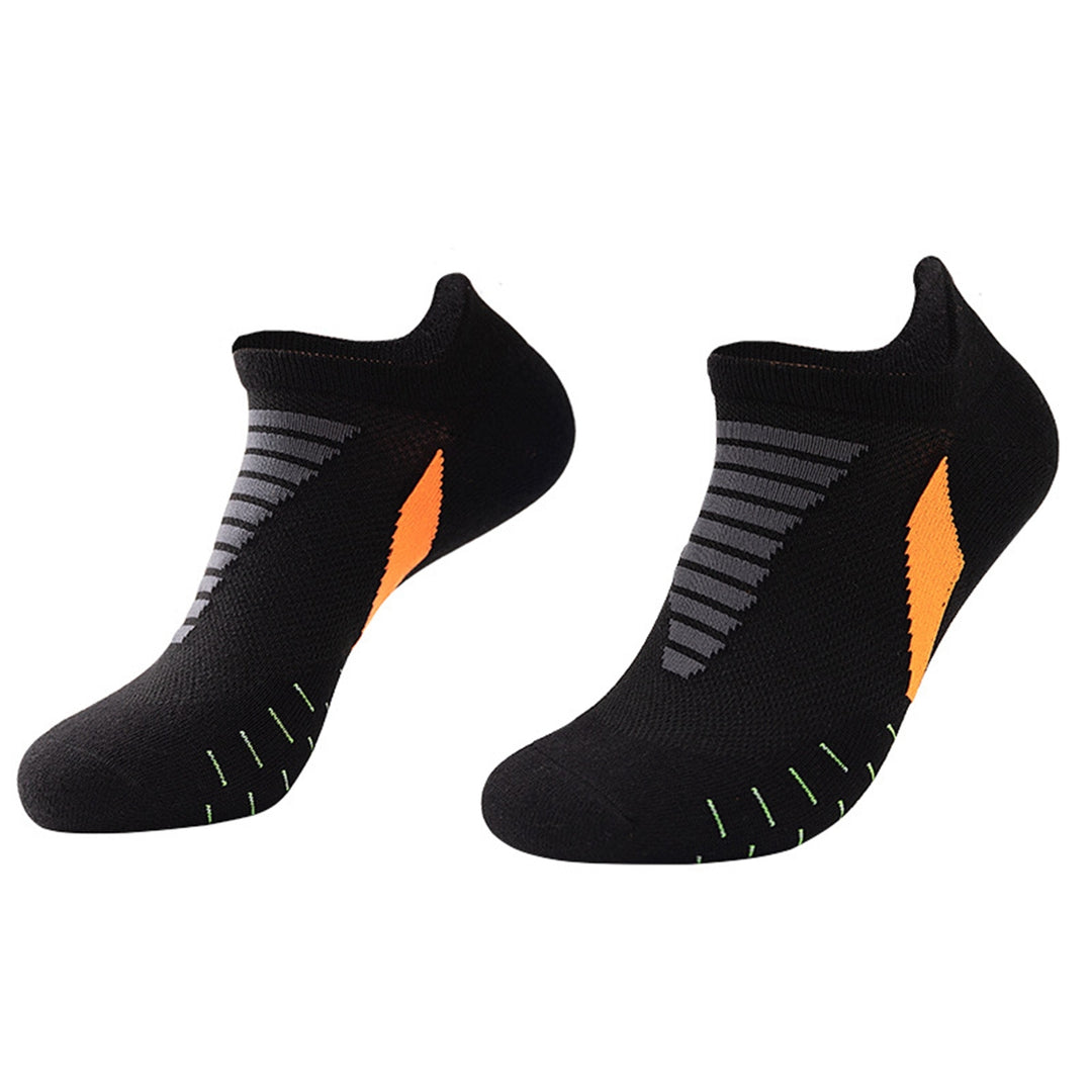 Men Sock Color Block Stretch Summer Contrast Color Sweat-wicking Socks for Running Image 11