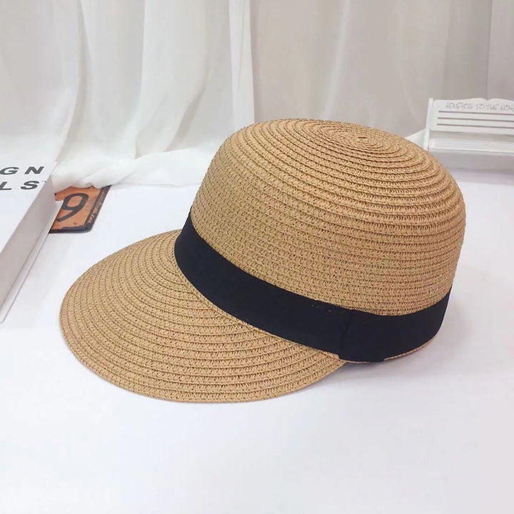 Foldable Sunscreen Breathable Straw Hat Front Wide Brim Women Beach Hat Fashion Accessory Image 1