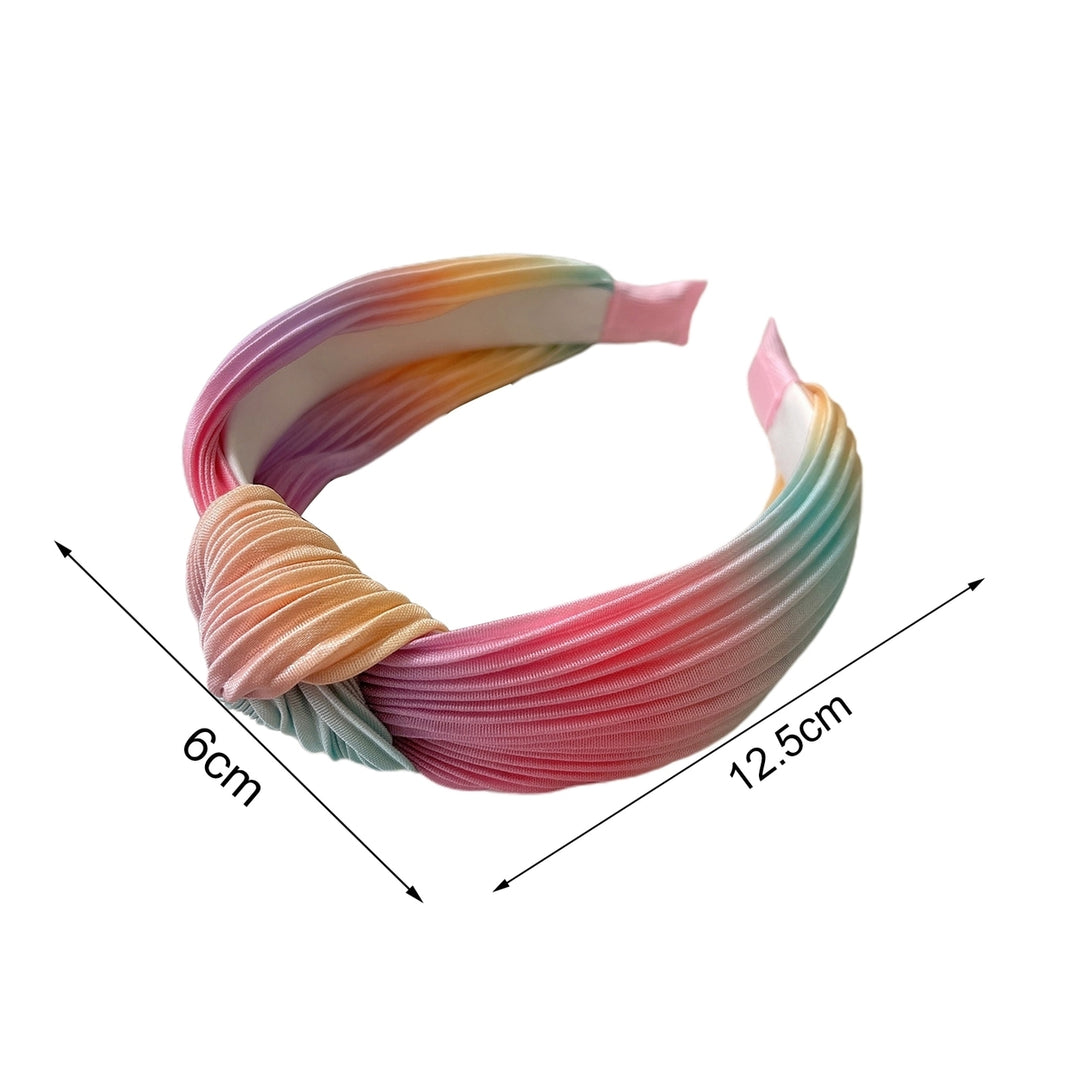 Women Headband Colorful Knotted Sweet Multicolor Wide Edge Hairband Headwear Image 10