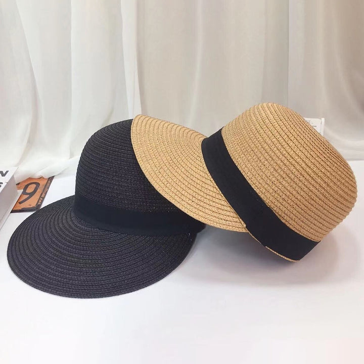 Foldable Sunscreen Breathable Straw Hat Front Wide Brim Women Beach Hat Fashion Accessory Image 4