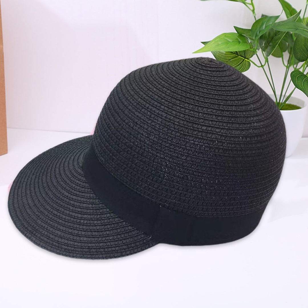 Foldable Sunscreen Breathable Straw Hat Front Wide Brim Women Beach Hat Fashion Accessory Image 6