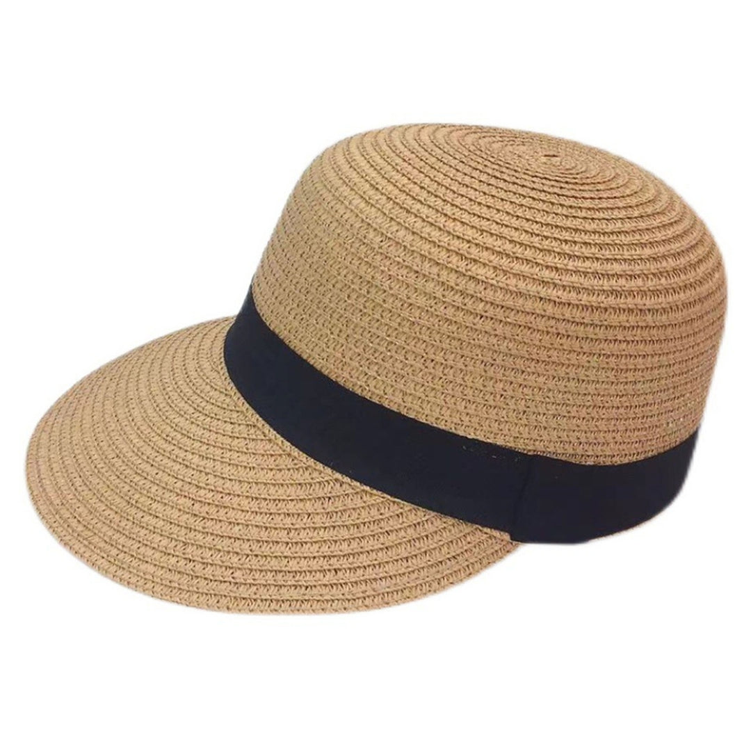 Foldable Sunscreen Breathable Straw Hat Front Wide Brim Women Beach Hat Fashion Accessory Image 7