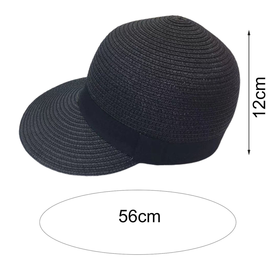 Foldable Sunscreen Breathable Straw Hat Front Wide Brim Women Beach Hat Fashion Accessory Image 8