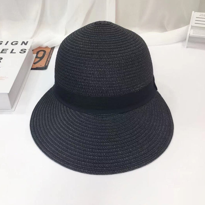 Foldable Sunscreen Breathable Straw Hat Front Wide Brim Women Beach Hat Fashion Accessory Image 10