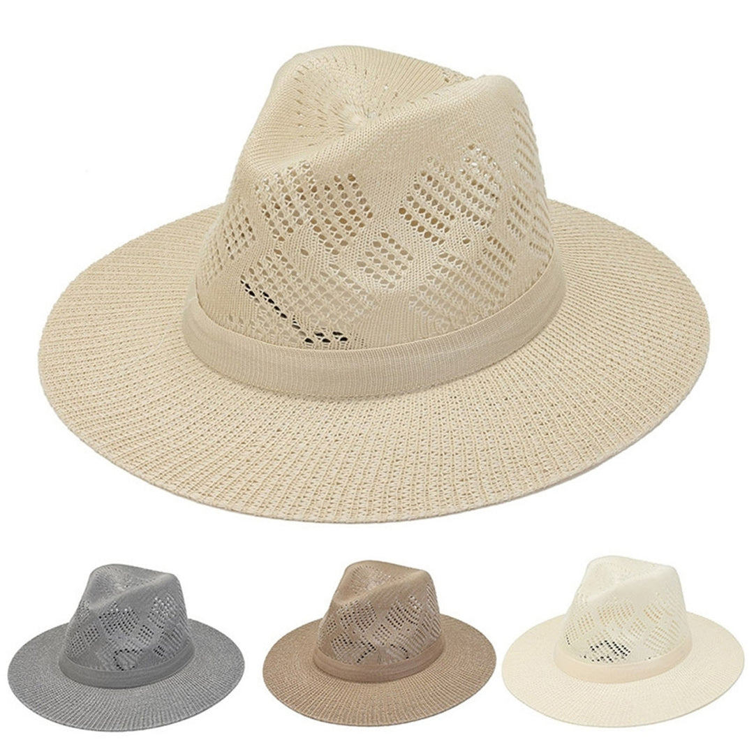 Fisherman Hat Breathable Sunscreen Hollow Out Men Wide Brim Fisherman Hat Climbing Hat Image 1