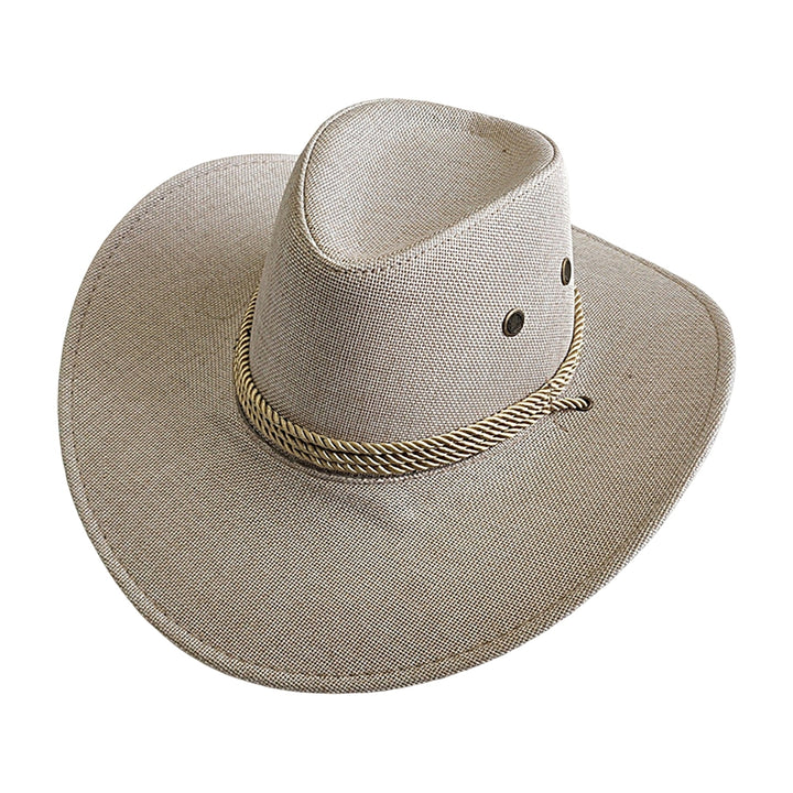 Breathable Cowboys Hat Sunscreen Wide Brim Sweat-wicking Panama Hat Outdoor Supplies Image 3