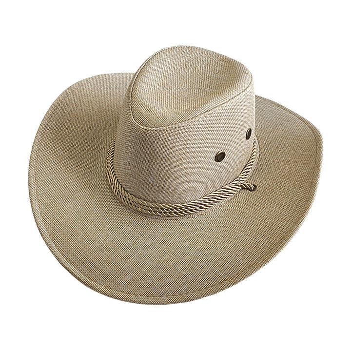 Breathable Cowboys Hat Sunscreen Wide Brim Sweat-wicking Panama Hat Outdoor Supplies Image 4