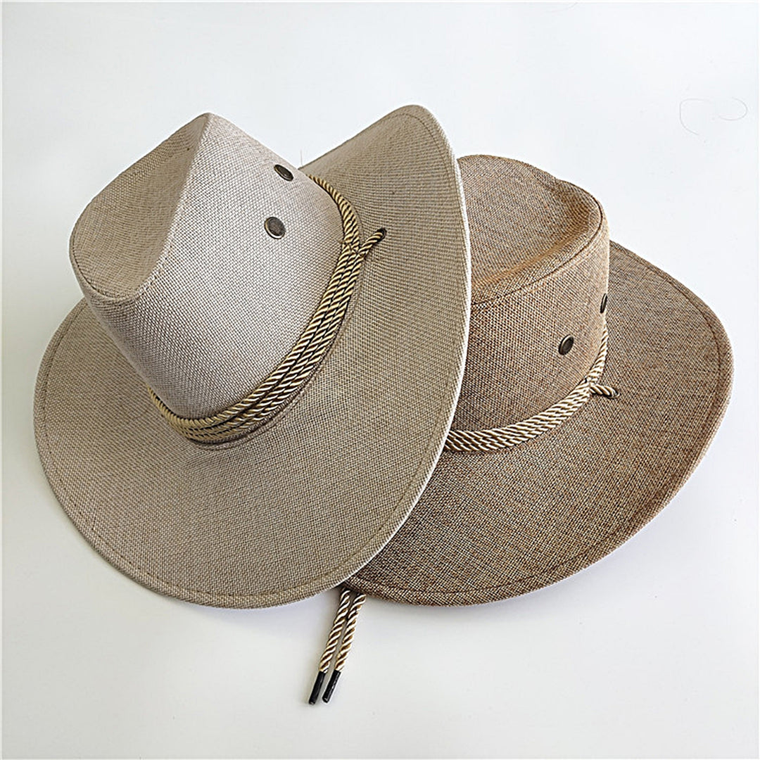 Breathable Cowboys Hat Sunscreen Wide Brim Sweat-wicking Panama Hat Outdoor Supplies Image 8
