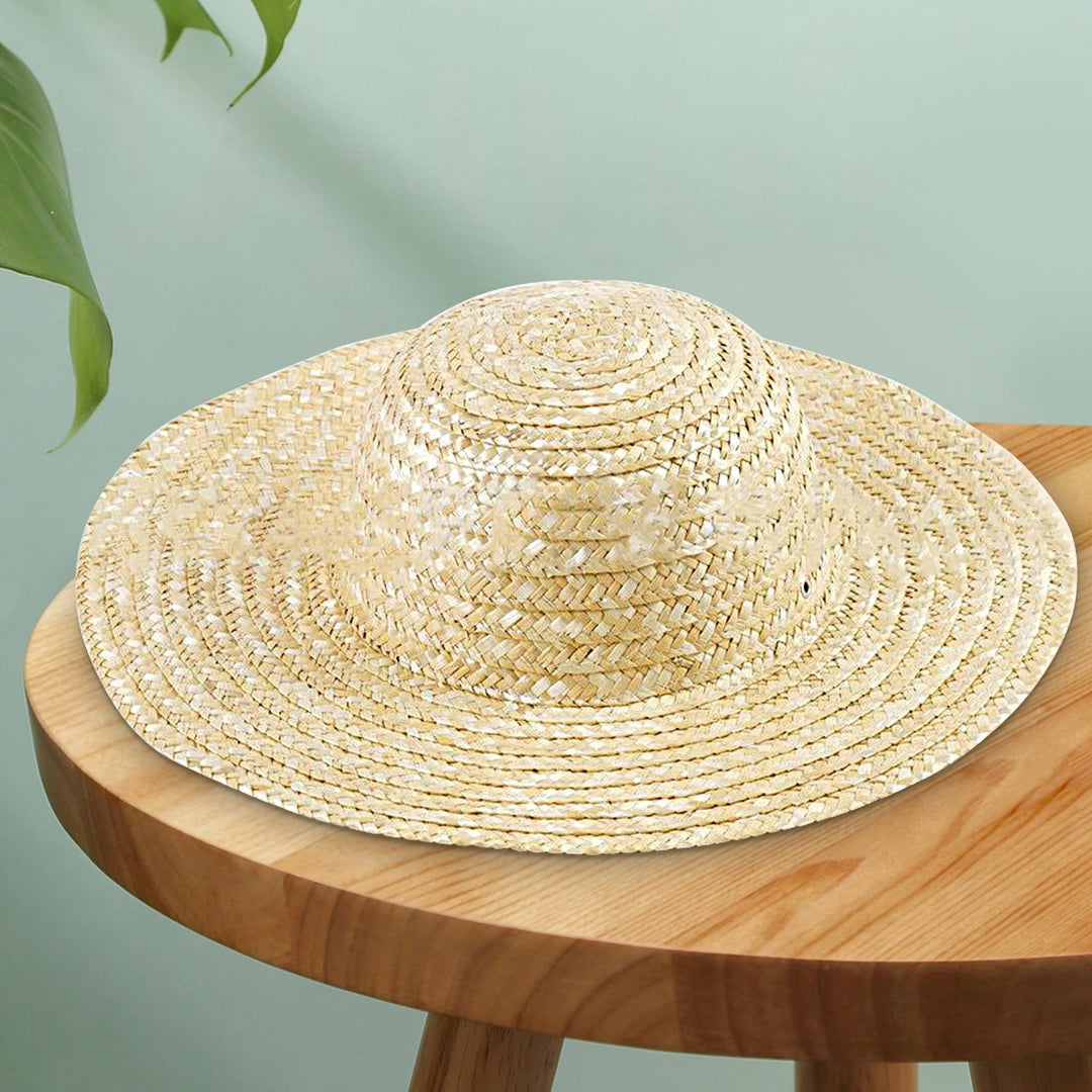 Straw Hat Breathable Big-brimmed Convenient Anti-UV Sunproof Sunshade Hat for Fishing Image 4