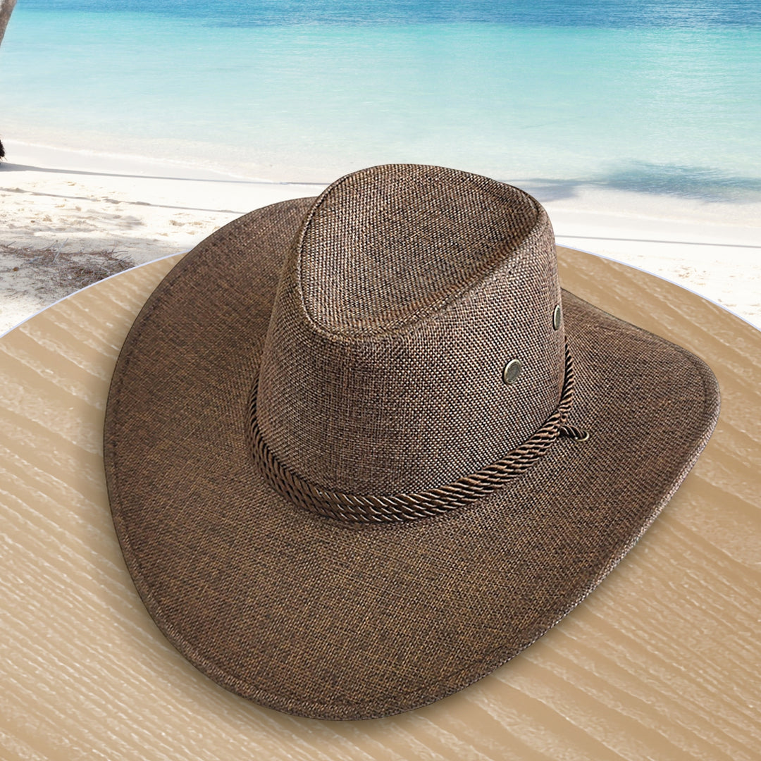 Breathable Cowboys Hat Sunscreen Wide Brim Sweat-wicking Panama Hat Outdoor Supplies Image 9