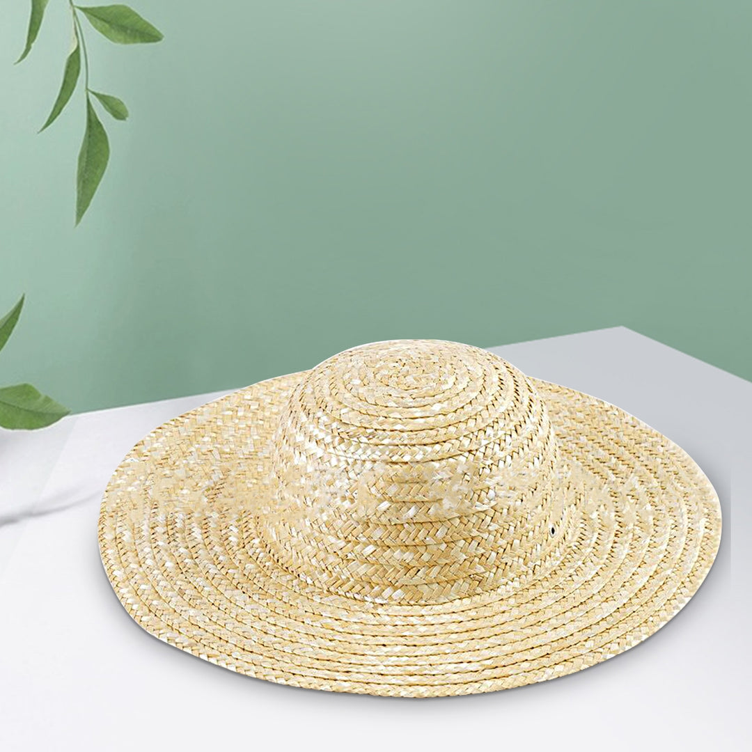 Straw Hat Breathable Big-brimmed Convenient Anti-UV Sunproof Sunshade Hat for Fishing Image 4