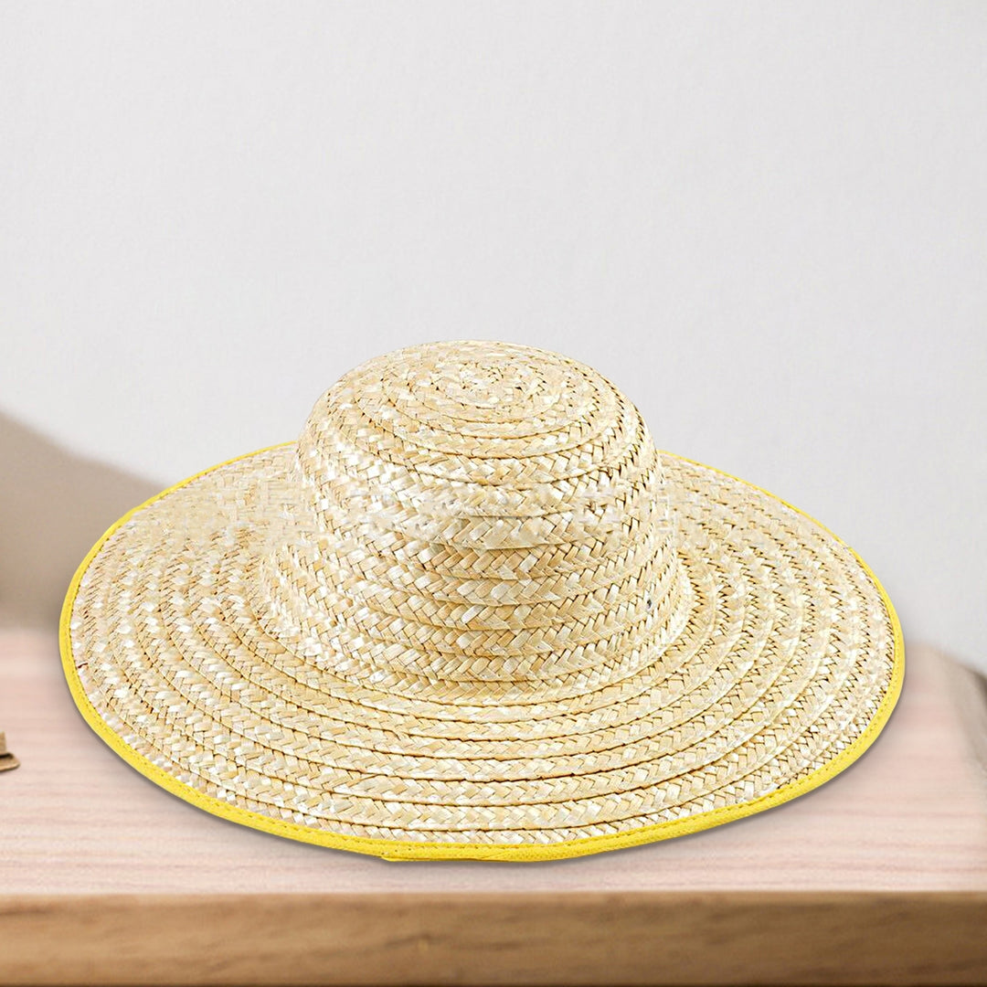 Straw Hat Breathable Big-brimmed Convenient Anti-UV Sunproof Sunshade Hat for Fishing Image 7