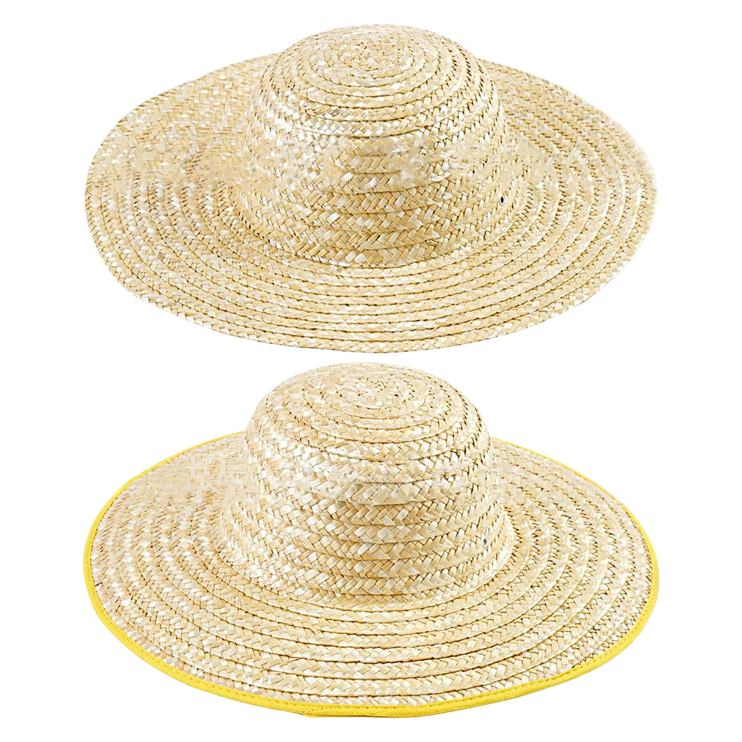 Straw Hat Breathable Big-brimmed Convenient Anti-UV Sunproof Sunshade Hat for Fishing Image 8