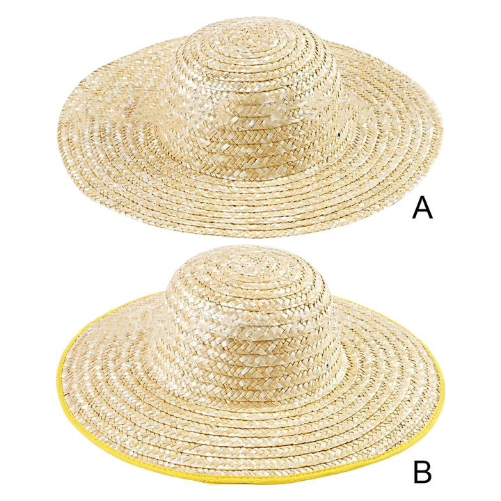 Straw Hat Breathable Big-brimmed Convenient Anti-UV Sunproof Sunshade Hat for Fishing Image 9